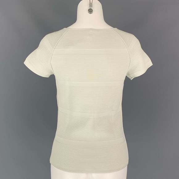 GIORGIO ARMANI Sea Foam Viscose  Polyester Ribbed Casual Top - Picture 3 of 6